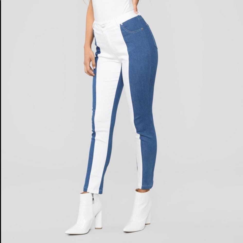 Colorblock Skinny Jeans
